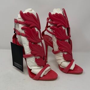 Giuseppe Zanotti Vibrant Pink Leaf Heels